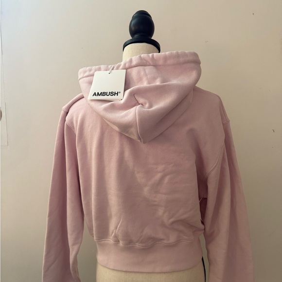 BRAND NEW - AMBUSH Pink Cropped Fitted Hoodie - Picture 5 of 7